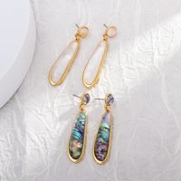 1 Pair Retro Water Droplets Plating Inlay Alloy Acrylic Shell 18k Gold Plated Drop Earrings main image 5