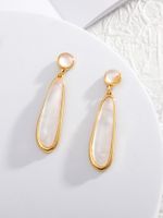1 Pair Retro Water Droplets Plating Inlay Alloy Acrylic Shell 18k Gold Plated Drop Earrings sku image 1