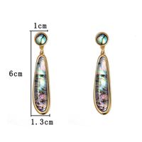 1 Pair Retro Water Droplets Plating Inlay Alloy Acrylic Shell 18k Gold Plated Drop Earrings main image 2