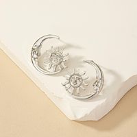 1 Paire Style Ig Style Simple Style Coréen Soleil Lune Placage Alliage Boucles D'oreilles main image 4