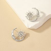 1 Paire Style Ig Style Simple Style Coréen Soleil Lune Placage Alliage Boucles D'oreilles main image 2
