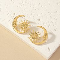 1 Paire Style Ig Style Simple Style Coréen Soleil Lune Placage Alliage Boucles D'oreilles main image 10