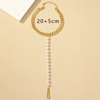 Vacation Beach Korean Style Solid Color Imitation Pearl Alloy Wholesale Anklet main image 2