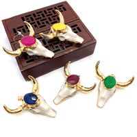Vintage Style Cattle Artificial Gemstones Arylic Wholesale Jewelry Accessories main image 2