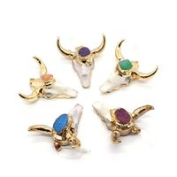 Casual Cow Head Shape Natural Stone Wholesale Jewelry Accessories main image 1