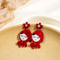 1 Pair Ig Style Cartoon Style Wolf Plating Arylic Drop Earrings main image 5