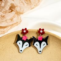 1 Pair Ig Style Cartoon Style Wolf Plating Arylic Drop Earrings main image 6