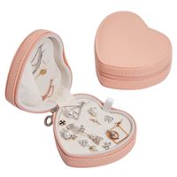 Simple Style Classic Style Heart Shape Solid Color Pu Leather Jewelry Boxes main image 3