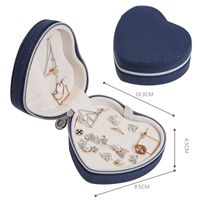 Simple Style Classic Style Heart Shape Solid Color Pu Leather Jewelry Boxes sku image 3