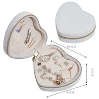 Simple Style Classic Style Heart Shape Solid Color Pu Leather Jewelry Boxes sku image 1
