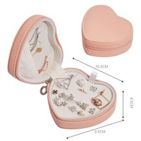 Simple Style Classic Style Heart Shape Solid Color Pu Leather Jewelry Boxes sku image 2
