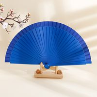 Spanish Plain Pure Wood Folding Fan Female Modern Simple Fan Props Classical Solid Color Folding Fan Folding Fan Wholesale sku image 11