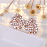 1 Pair Simple Style Square Inlay Copper Pearl Ear Studs main image 5