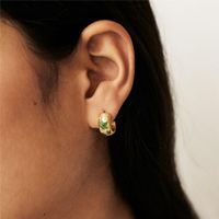 1 Pair Vintage Style Flower Painted Plating 304 Stainless Steel Gold Plated Ear Studs main image 5