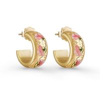1 Pair Vintage Style Flower Painted Plating 304 Stainless Steel Gold Plated Ear Studs main image 2