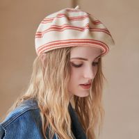 Women's Cute Stripe Beret Hat main image 4