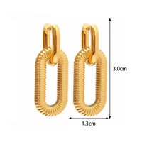 1 Pair Simple Style Oval Plating Stainless Steel Drop Earrings sku image 1