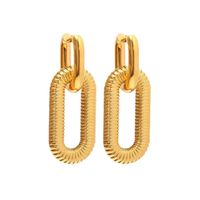 1 Paire Style Simple Ovale Placage Acier Inoxydable Boucles D'oreilles main image 6