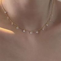 Sweet Geometric Sterling Silver Plating Inlay Zircon Necklace sku image 1