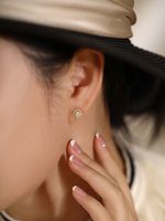 1 Pair Lady Solid Color Plating Inlay Copper Zircon Ear Studs main image 2
