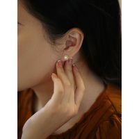 1 Pair Lady Solid Color Plating Inlay Copper Zircon Ear Studs sku image 1