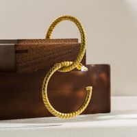1 Paar Vintage-stil Einfacher Stil C-form Halbkreis Rostfreier Stahl Vergoldet Ohrringe main image 2