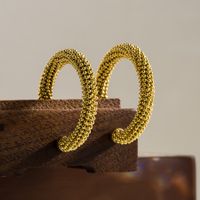 1 Paar Vintage-stil Einfacher Stil C-form Halbkreis Rostfreier Stahl Vergoldet Ohrringe main image 4