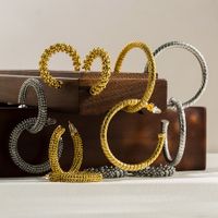 1 Paar Vintage-stil Einfacher Stil C-form Halbkreis Rostfreier Stahl Vergoldet Ohrringe main image 1