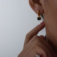 1 Pair Glam Luxurious Shiny Geometric Plating Inlay Titanium Steel Zircon 18k Gold Plated Drop Earrings main image 5