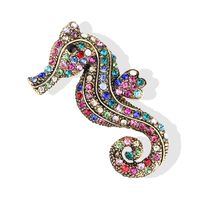 Rétro Hippocampe Alliage Placage Incruster Strass Unisexe Broches sku image 1