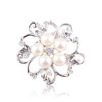 Estilo Coreano Flor Aleación Enchapado Embutido Diamantes De Imitación Perla Mujeres Broches sku image 5