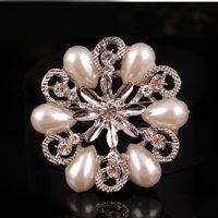 Estilo Coreano Flor Aleación Enchapado Embutido Diamantes De Imitación Perla Mujeres Broches sku image 11