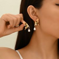 1 Pair Glam Lady Butterfly Inlay Alloy Rhinestones Drop Earrings sku image 1