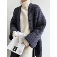 Women's Cardigan Long Sleeve Sweaters & Cardigans Pocket Casual Solid Color main image 3