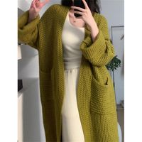 Women's Cardigan Long Sleeve Sweaters & Cardigans Pocket Casual Solid Color main image 5