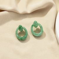 1 Pair Vintage Style Simple Style Geometric Irregular Three-dimensional Arylic Ear Studs sku image 1