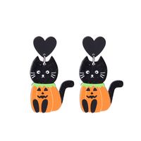 1 Pair Funny Cat Printing Arylic Earrings sku image 4