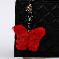 Cute Butterfly Imitation Fur Unisex Bag Pendant Keychain main image 5