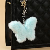 Cute Butterfly Imitation Fur Unisex Bag Pendant Keychain main image 3