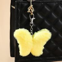Cute Butterfly Imitation Fur Unisex Bag Pendant Keychain sku image 1