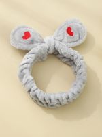Basic Classic Style Bunny Ears Solid Color Elastic Band Flannel Hair Band main image 4