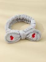 Basic Classic Style Bunny Ears Solid Color Elastic Band Flannel Hair Band main image 3