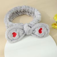 Basic Classic Style Bunny Ears Solid Color Elastic Band Flannel Hair Band main image 1