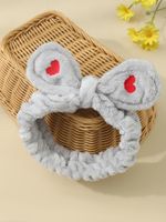 Basic Classic Style Bunny Ears Solid Color Elastic Band Flannel Hair Band main image 2
