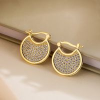 1 Paar Elegant Dame Geometrisch Überzug Inlay Kupfer Zirkon 18 Karat Vergoldet Ohrringe sku image 2