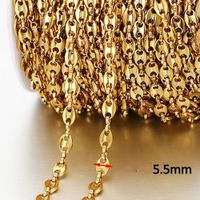 1 Piece Stainless Steel 18K Gold Plated Polished Chain sku image 25