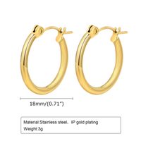 1 Pair Simple Style Round 304 Stainless Steel Hoop Earrings sku image 2