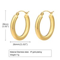 1 Pair Simple Style Round 304 Stainless Steel Hoop Earrings sku image 1