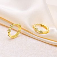 1 Pair IG Style Vintage Style C Shape Plating Inlay 201 Stainless Steel Brass Zircon Ear Studs main image 4