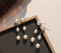 1 Paar Elegant Wassertropfen Perlen Süßwasserperle Kupfer Tropfenohrringe main image 1